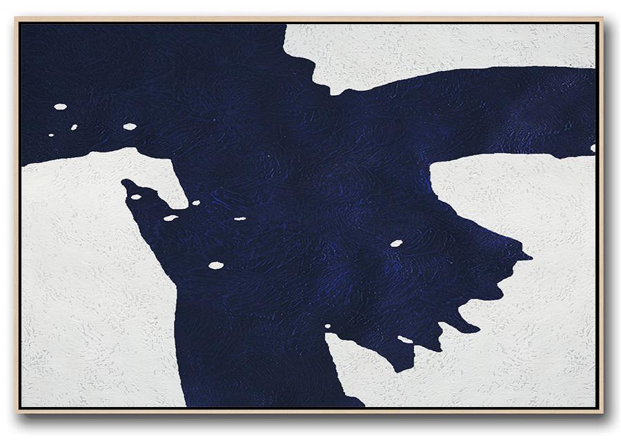 Horizontal Navy Minimalist Art #NV92C - Click Image to Close